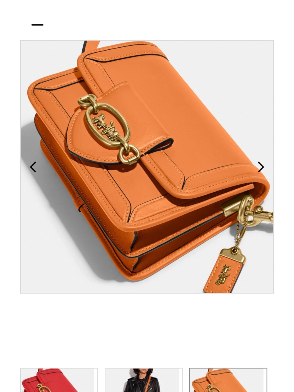 Coach Hero Crossbody Bag in Orange with Gold Hardware - Picture 3 of 13